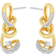 Haus of Brilliance Espira Two Tone Round Cut Earring - Gold/Diamonds