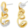 Haus of Brilliance Espira Two Tone Round Cut Earring - Gold/Diamonds