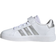 Adidas Kid's Grand Court Elastic Lace & Top Strap - Cloud White/Matte Silver/Matte Silver