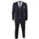 Truclothing Men's Pinstripe Retro Suit 3 Piece - Black