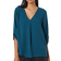 Only Divya Solid Top with 3/4th Sleeve - Blue/Reflecting Pond