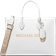 Michael Kors Mirella Medium Pebbled Leather Tote Bag - Optic White