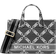 Michael Kors Gigi Small Empire Logo Jacquard Messenger Bag - Black/White