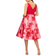Adrianna Papell Floral Printed Mikado Skirt Sleeveless Midi Dress - Pink/Red Multi