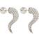 Balenciaga Force Horn Earrings - Silver/Transparent