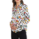 L'agence Tyler Silk Blouse - White Multi Crystal Dot