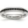 Chisel Polished Ring - Silver/Black