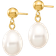 Primal Gold Dangle Post Earrings - Gold/Pearls