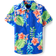 The Children's Place Boy's Matching Family Tropical Poplin Button Up Shirt - Cool Cobalt