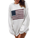 Shein Essnce Usa Flag Design Drop Shoulder Sweater