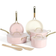 Martha Stewart Galway Premium Nonstick Pink Cookware Set with lid 10 Parts