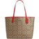 Coach City Tote Bag In Signature Canvas - Silver/Khaki/Miami Red