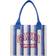 Ganni Striped Tote Large - Dark Blue