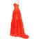 Milla Tangerine Tulle Ornament Maxi Dress - Coral