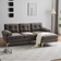 Simplie Fun Modern Sectional Couches Brown Sofa 83"