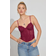 Garage Chrishell Lace Mesh Bustier - Plum Red