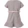 Richie House Kid's LS Dress with Faux Leather Waist Belt - Grey