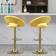 Simplie Fun Adjustable Modern Yellow Bar Stool 43.7" 2