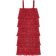 Ganni Pleated Georgette Flounce Strap Midi Dress - Red
