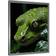 Design Art Coiled Emerald Snake Silver Framed Art 34x44"