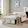 Simplie Fun Loveseat with Pull-Out Beige Sofa 54" 2 Seater