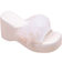 Cbgelrt Wedge Heel Thick Soled Platform Fluffy Solid Open Toe - White