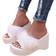 Cbgelrt Wedge Heel Thick Soled Platform Fluffy Solid Open Toe - White