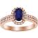 Jewel Zone Solitaire Ring - Rose Gold/Sapphire/Diamonds