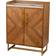 Southern Enterprises Trilken Brown Finish W/ White Faux Marble Liquor Cabinet 28x36.5"