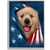 Stupell Puppy & American Flag Gray Framed Art 24x30"
