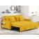 YODOLLA 3-in-1 Convertible Sleeper Loveseat Yellow Sofa 69" 2 Seater