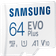 Samsung EVO Plus microSDXC Class 10 UHS-I U1 V10 A1 160/120MB/s 64GB +SD adapter