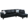 Ebern Designs Upholstered Sectional Black Sofa 97" 2pcs 4 Seater