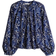 H&M Balloon-Sleeved Blouse - Dark Blue/Patterned