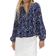 H&M Balloon-Sleeved Blouse - Dark Blue/Patterned