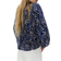 H&M Balloon-Sleeved Blouse - Dark Blue/Patterned