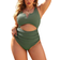 Shein Swim Vcay Summer Beach Plus Size Women's Hollow Out & Ruched One Piece Swimsuit