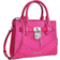 Michael Kors Hamilton Medium Signature Logo and Snake Embossed Satchel - Electric Pink Multi