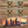 HiEnd Accents Paseo Road Mesa Southwestern & Coaster Set Mug 8pcs