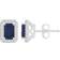 Macy's Halo Stud Earrings - Silver/Sapphire/Diamonds