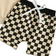 Jkerther Kid's Checkerboard Letter Print Short Sleeve T-shirt & Shorts 2pcs - Apricot