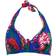 Pour Moi Antigua Frill Halter Underwired Bikini Top - Blue Floral