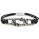 Alexander McQueen Snake & Skull Braided Leather Bracelet - Black/Silver