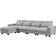 Simplie Fun L Shape Grey Sofa 129" 4 Seater