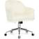 Costway Modern Fluffy Beige Office Chair 34.5"