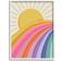 Stupell Industries Rainbow Stripes Pattern Yellow Sunshine Rays Illustration White Framed Art 11x14"