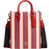 Coach Dylan Tote Bag With Stripe Print - Silver/Miami Red Multi