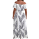 Shein VCAY Plus Size Women's Off-Shoulder Leaf Print Dress