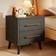 Aiho Nightstand Modern Black Bedside Table 15x18.2