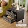 Aiho Nightstand Modern Black Bedside Table 15x18.2